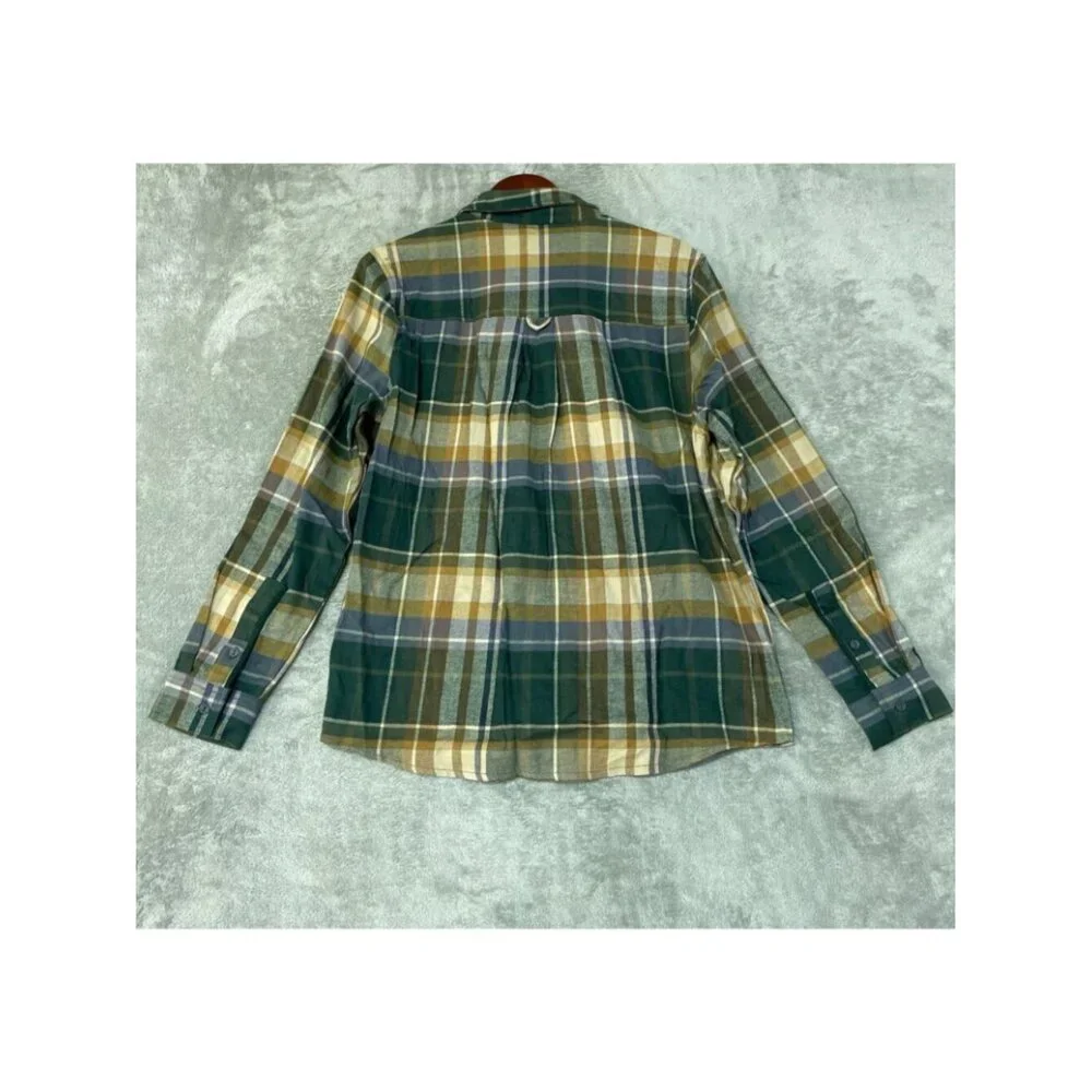 NWT Bass Outdoor Men's S Stretch Flannel Button up Shirt Plaid Long Sleeve